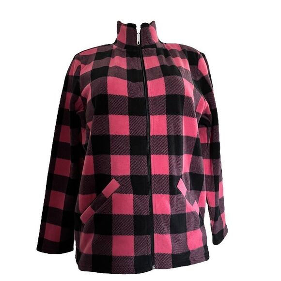 Denim & Co. Printed Fleece Zip Front Jacket - Picture 3 of 5